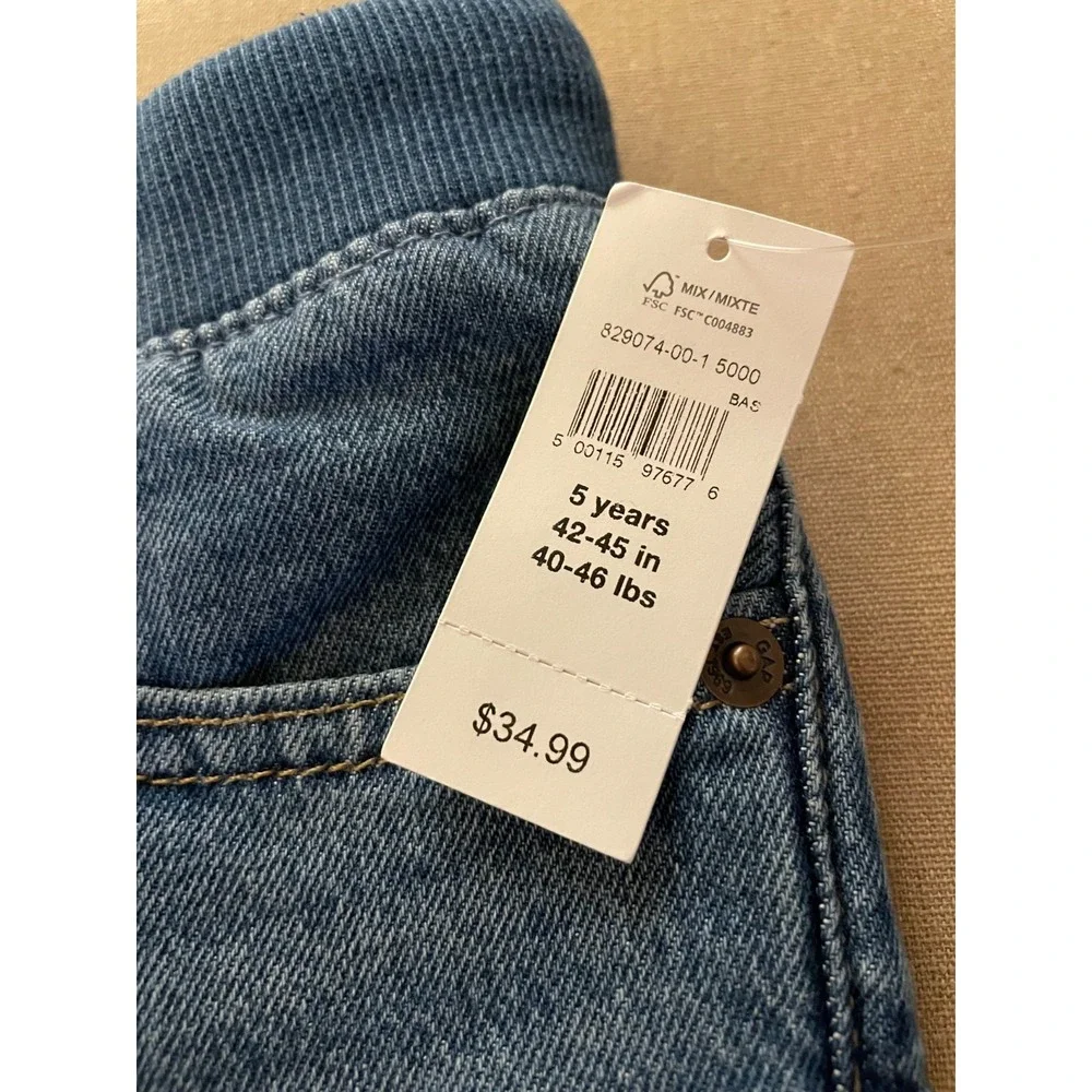NEW Gap Jeans Boys 5 years 42-45 inches 40-46 lbs Blue Preppy Back-to-School